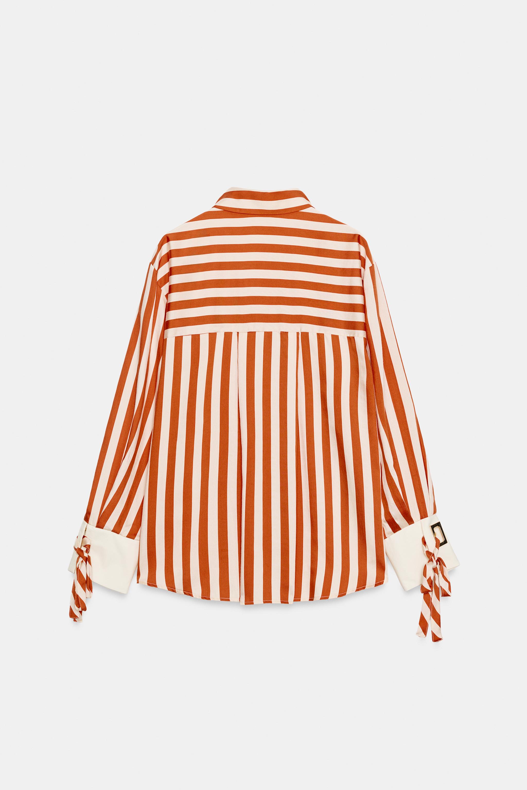 CHEMISE À RAYURES AVEC LACETS